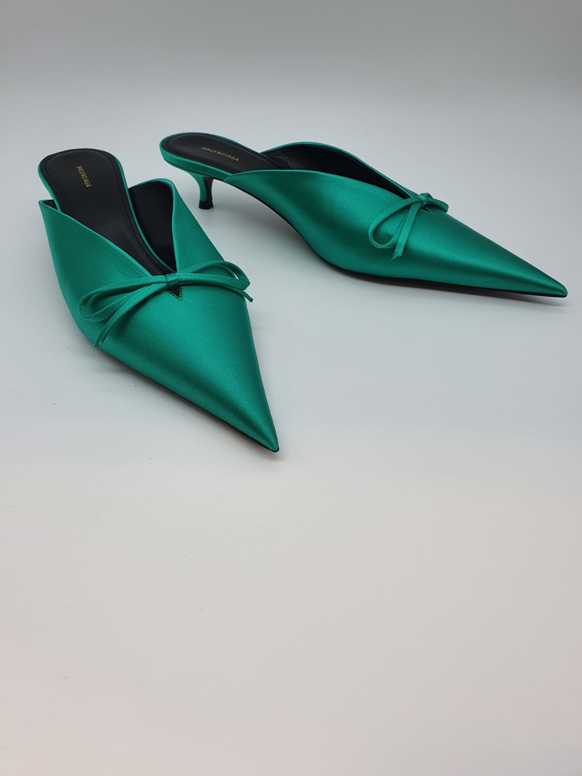 Balenciaga Green Knife satin mules – BRANDS OUTLET
