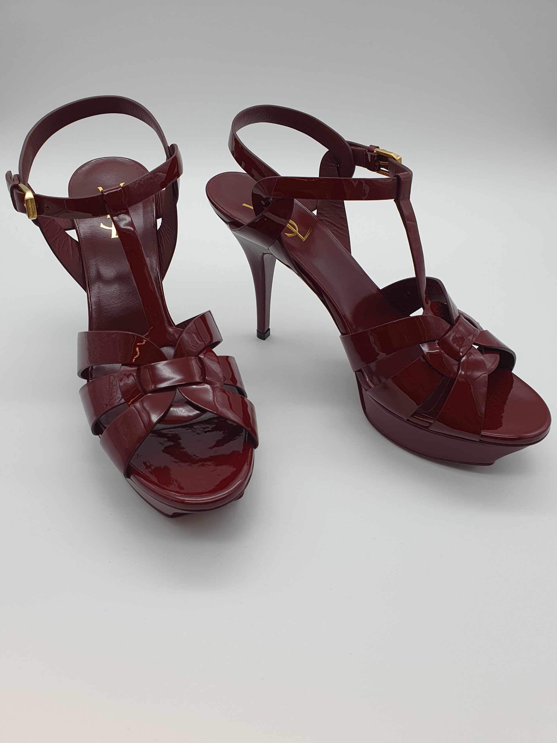 TRIBUTE PLATFORM SANDALS IN PATENT LEATHER IN French Burgundy – BRANDS ...